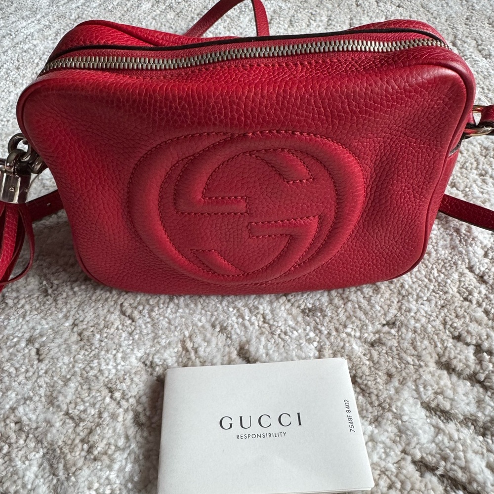 Gucci Crimson Leather Crossbody Bag